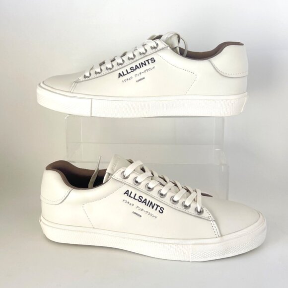 All Saints Underground Low Tops Triple white Leather Men Size EU40 US7 - Picture 1 of 11